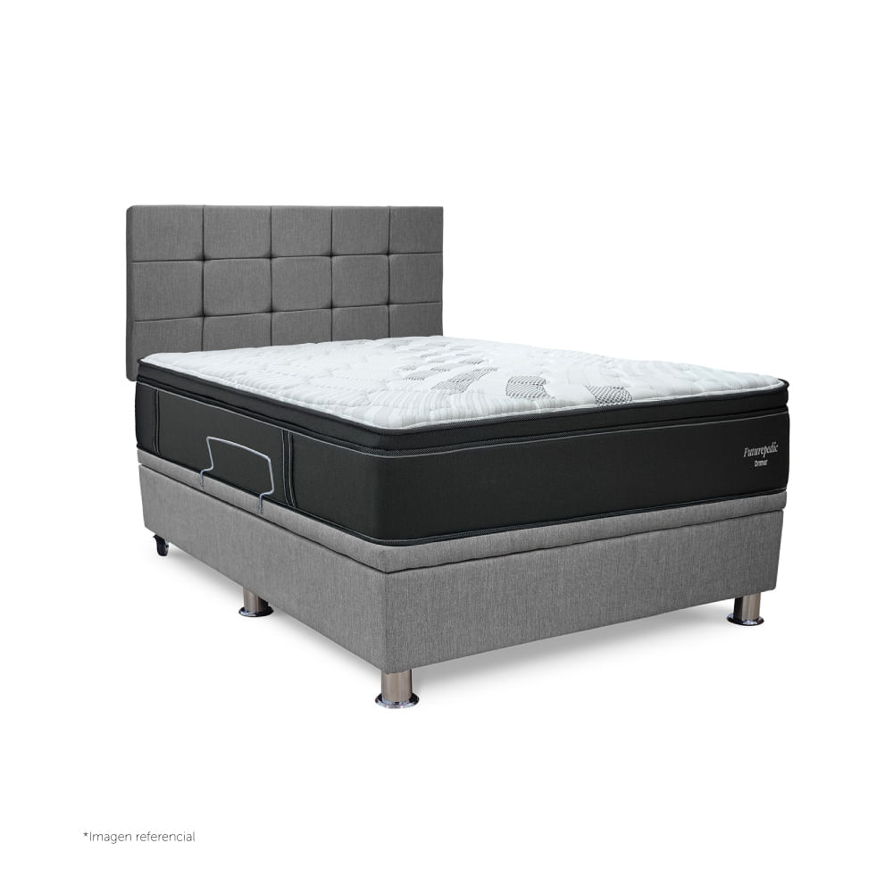 Dormitorio Praktibox Futurepedic Queen Cuadros Gris Plata