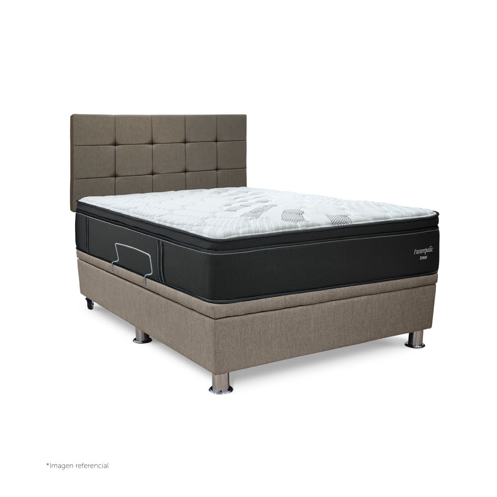 Dormitorio Praktibox Futurepedic 1.5 Plazas Cuadros Beige Vivid