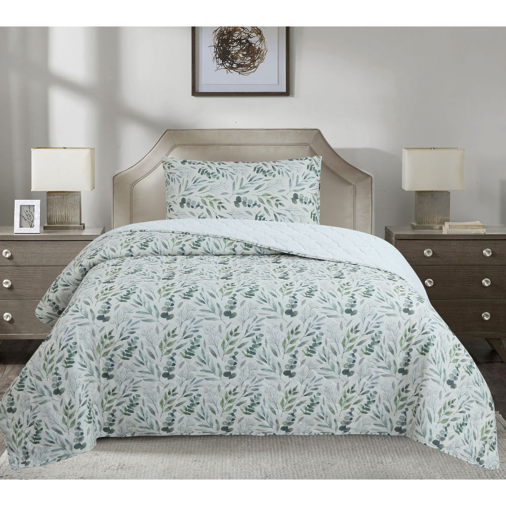 Cubrecama Pv26 Print Sherpa Hojas Wc 1.5 Plazas