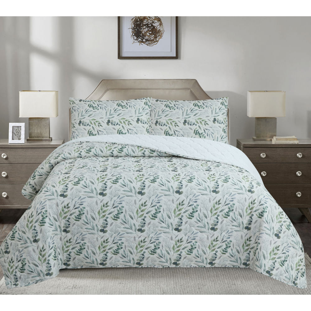 Cubrecama Pv26 Print Sherpa Hojas Wc 2 Plazas