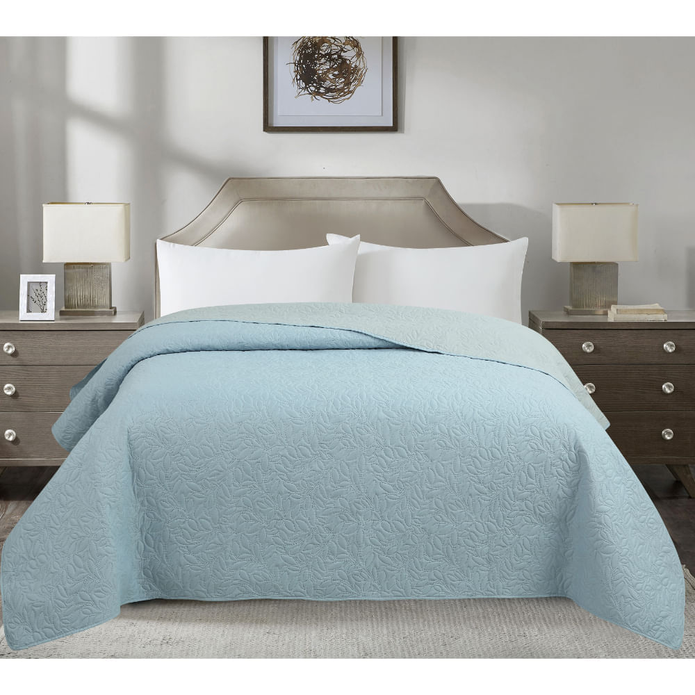 Cubrecama Pv26 Ultrasonic Solido Acero Gris 1.5 Plazas