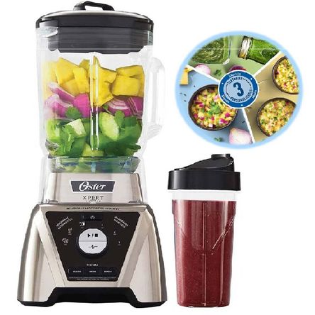 Licuadora Oster BLST3B-CPG XPERT Control de Textura Licuadora Oster con vaso Blend N Go plomo