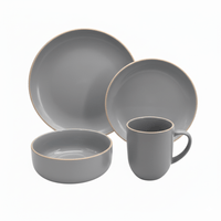 Juego Vajilla Matte 16 Piezas Gris New
