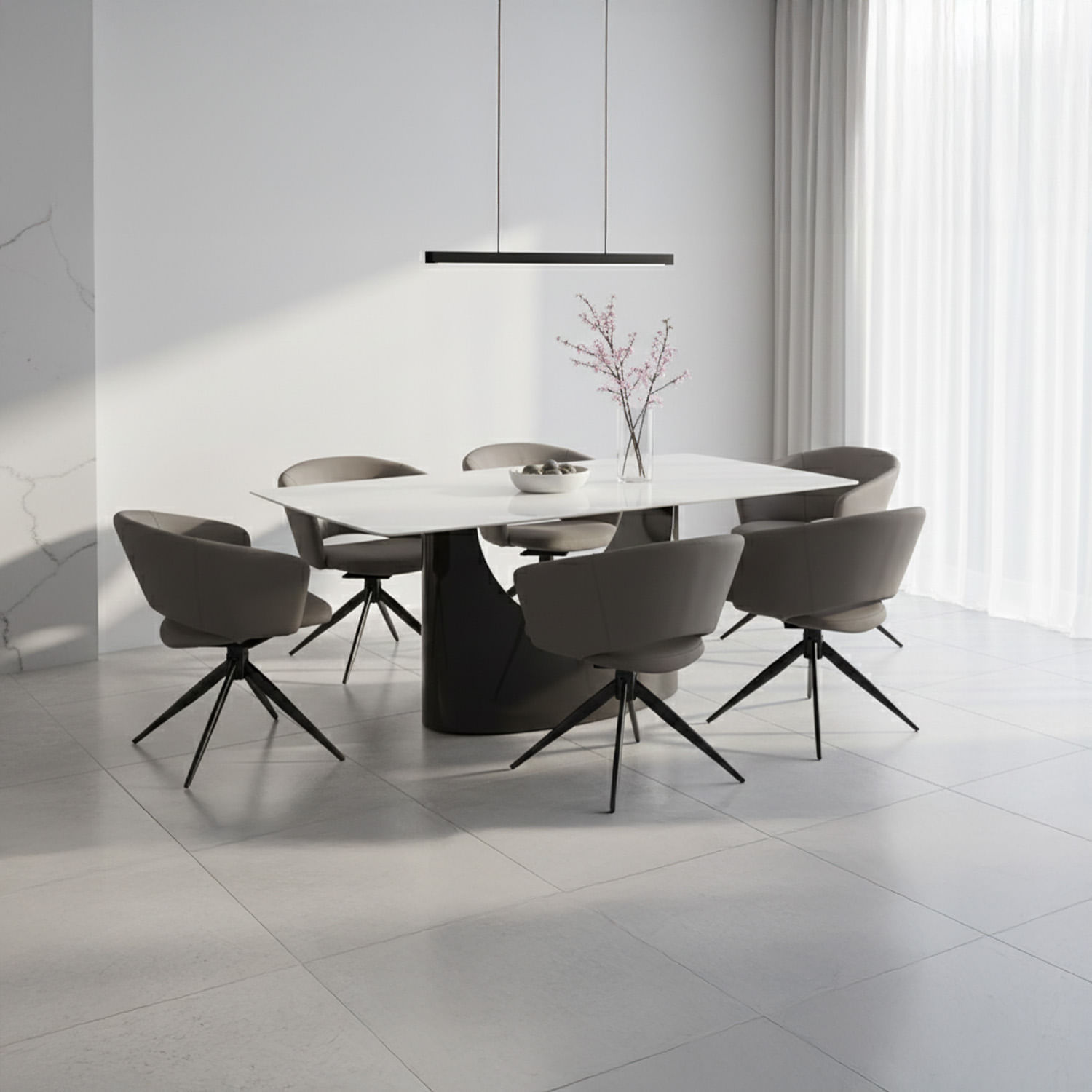 Juego De Comedor Vittorio 6 Sillas Gris