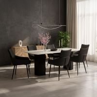 Juego De Comedor Francesco 6 Sillas Gris
