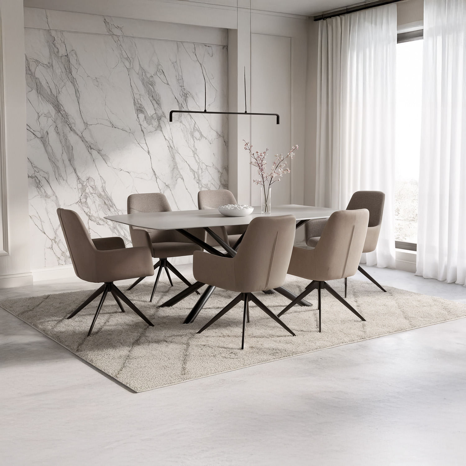 Juego De Comedor Alessandro 6 Sillas Gris