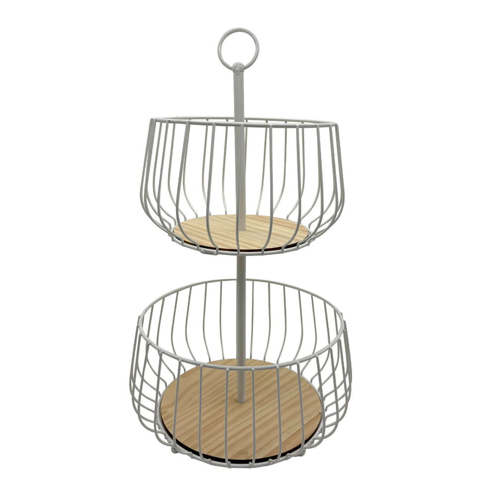 Frutero 2 Pisos Metal Madera