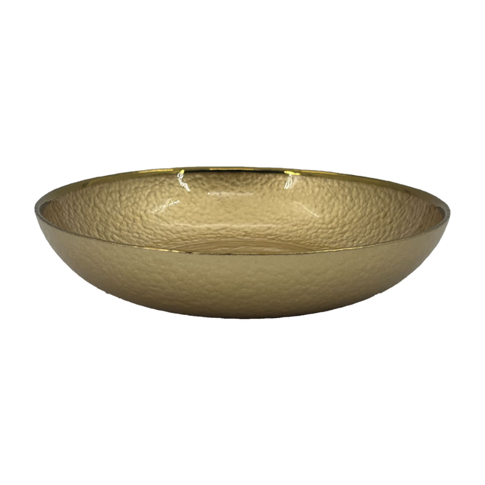 Bowl Golden 22 x 22 x 4 Cm