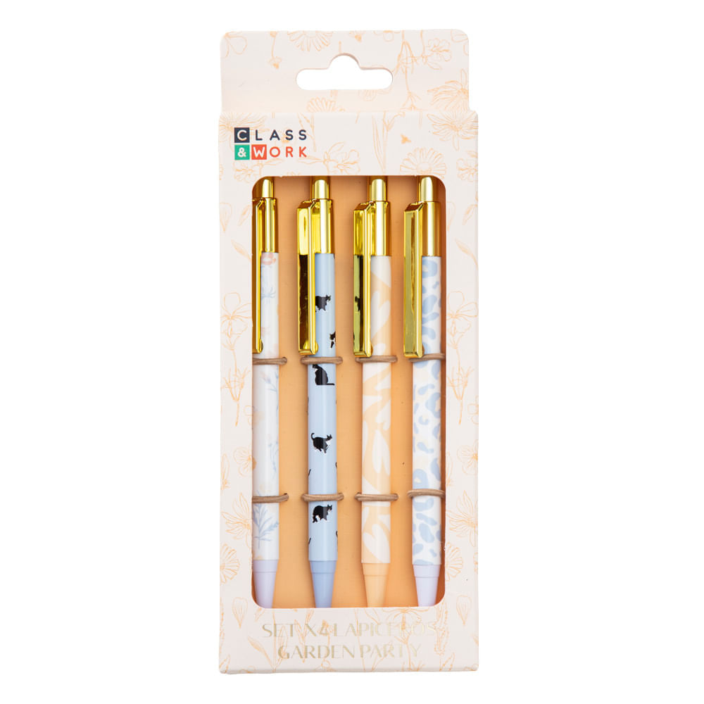 Lapiceros CLASS & WORK Garden Party Set Pack 4un