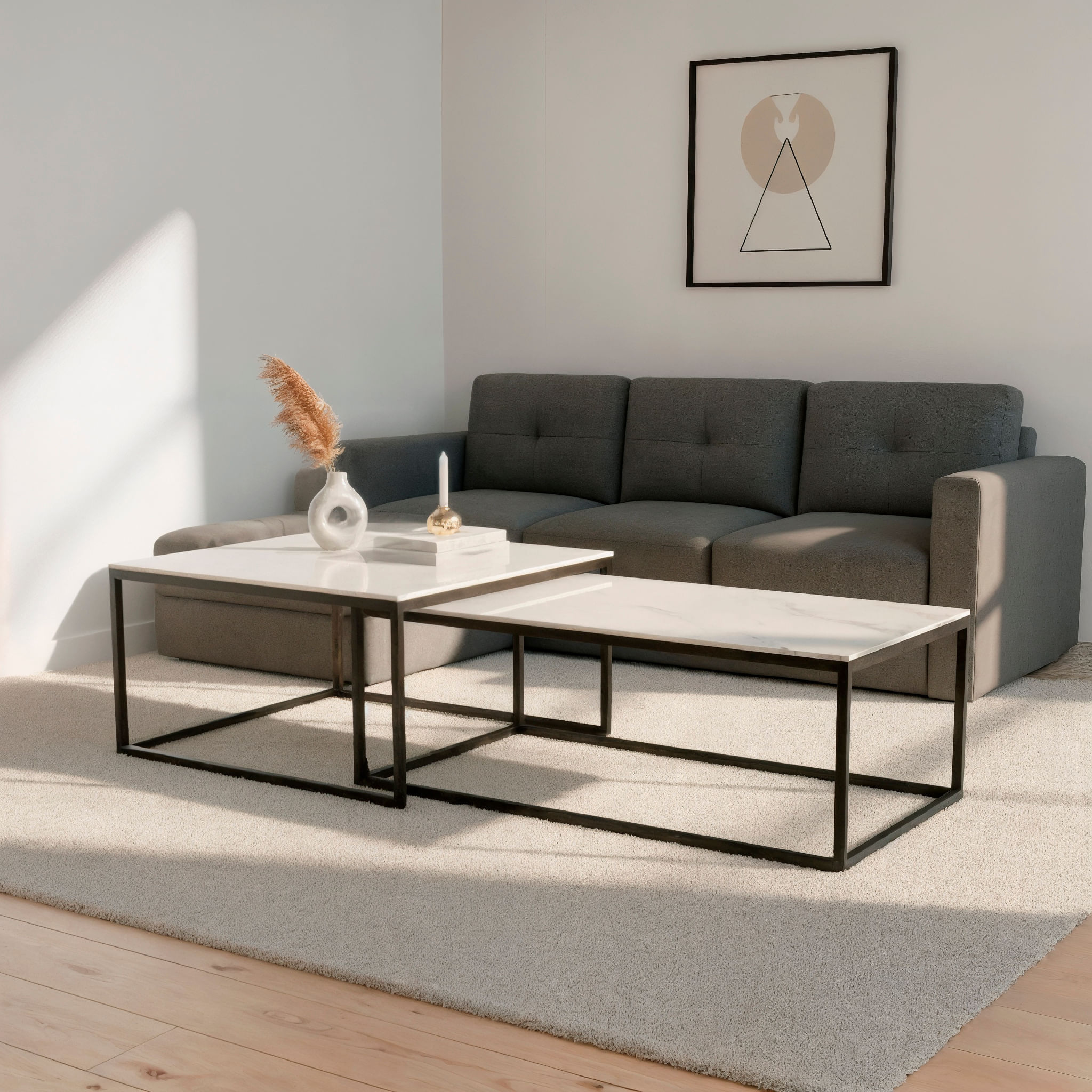 Mesas De Centro Rodolfo Set X2 Blanco