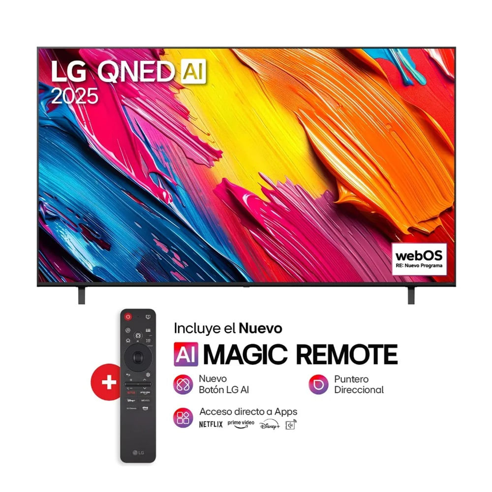 Televisor LG 50"" 50QNED70ASA + AI Magic 2025 QNED 4K UHD (3840 x 2160) webOS Negro
