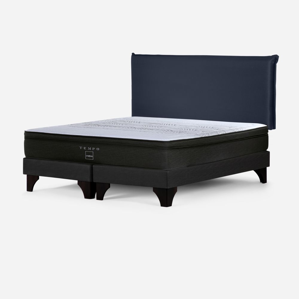 Cama Europea Tempo King Maurice Azul
