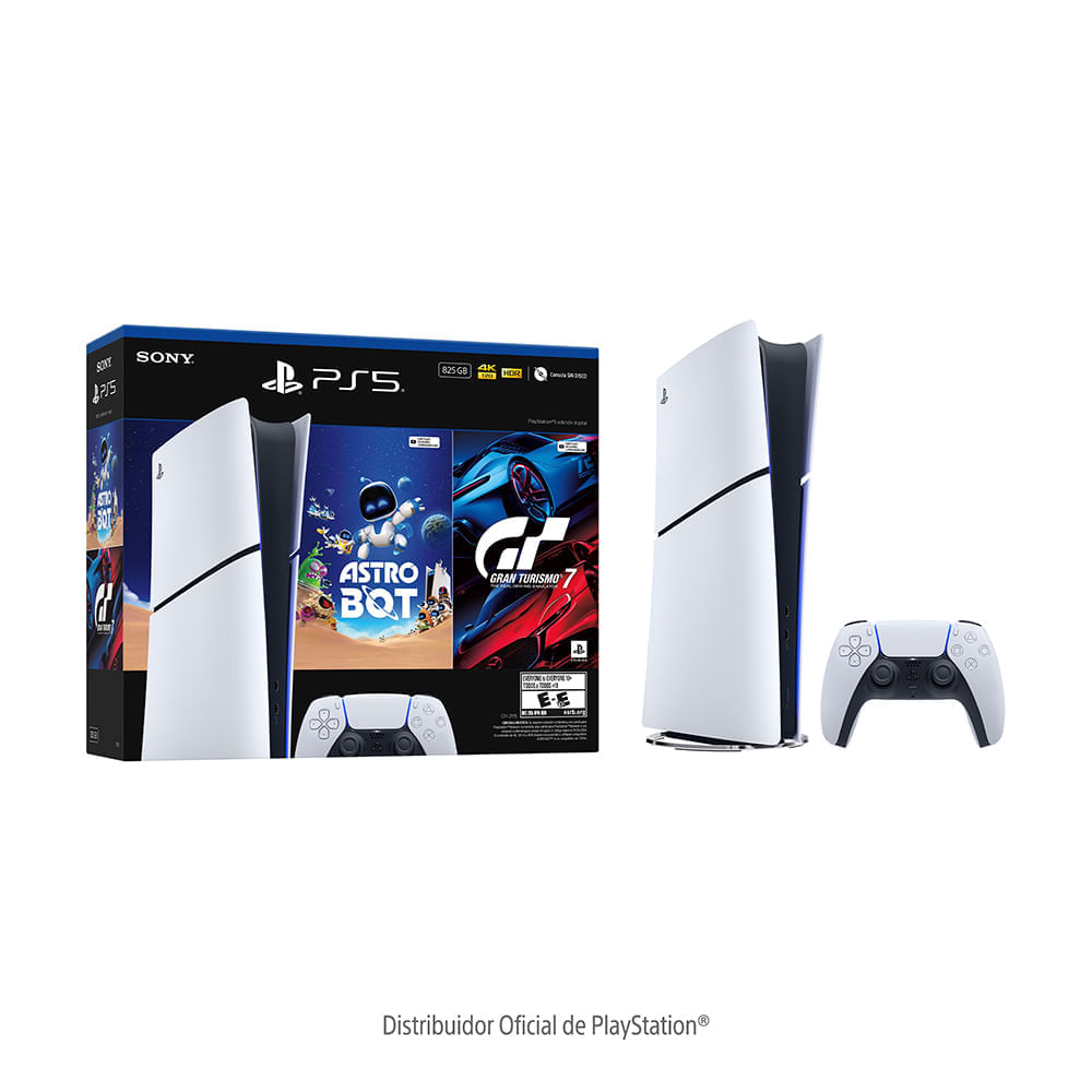 Consola PS5 Digital Slim 825GB + Astro Bot + Gran Turismo 7