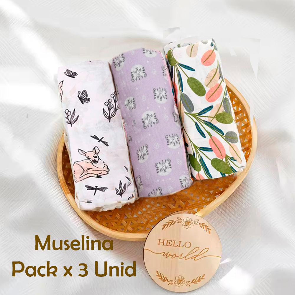 Manta Muselina Pack x 3 Unidades SMT33