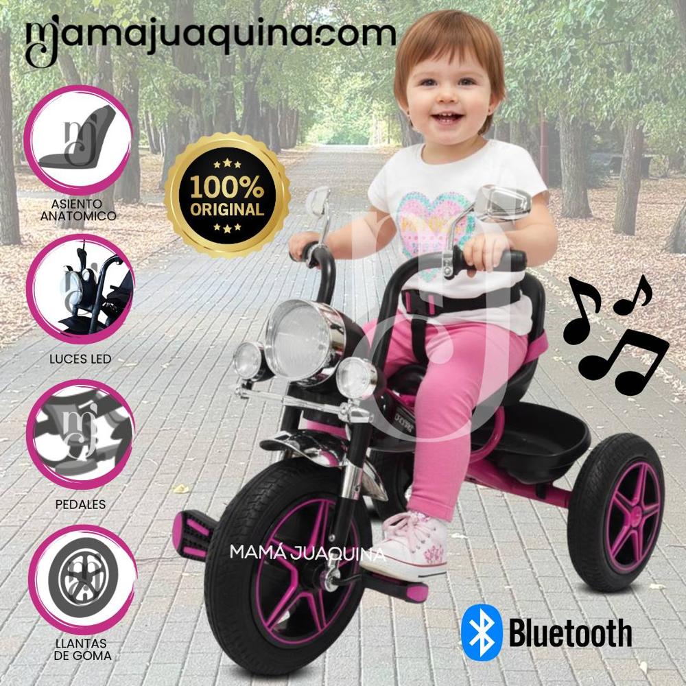 Triciclo Chavito Musical CHOPPEER con Bluetooth Fucsia