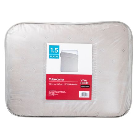 Cubrecama VIVA HOME Gris Flower 1.5P