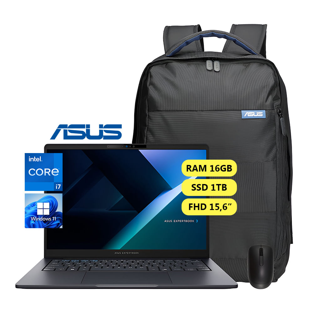 Laptop ASUS B1503CVA-S74331X Intel Core i7 13va Gen Ram 16GB SSD 1 TB 15.6 FHD 90NX0801-M04T00