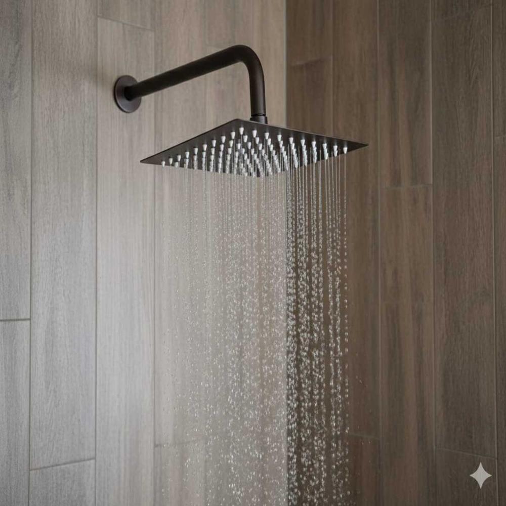 DUCHA ESPAÑOLA 10 PULGADAS NEGRO MATE CON BRAZO