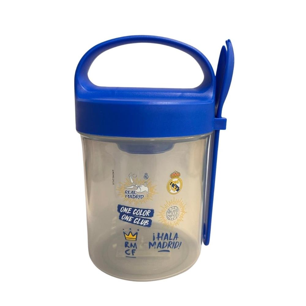Taper con Cuchara Escolar RM Futbol 560 ML
