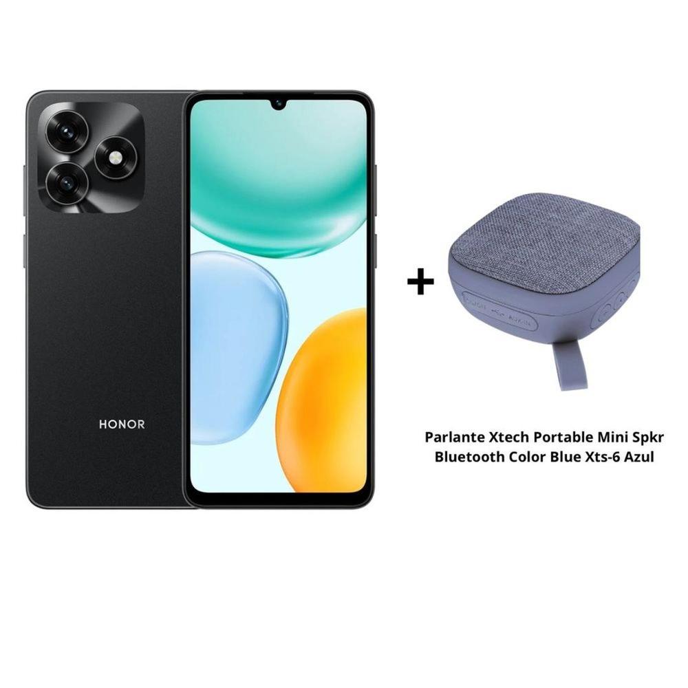 Pack Celular HONOR X5c Plus 4GB Ram Negro + Parlante Xtech Portable Mini Spkr Blue Xts-6