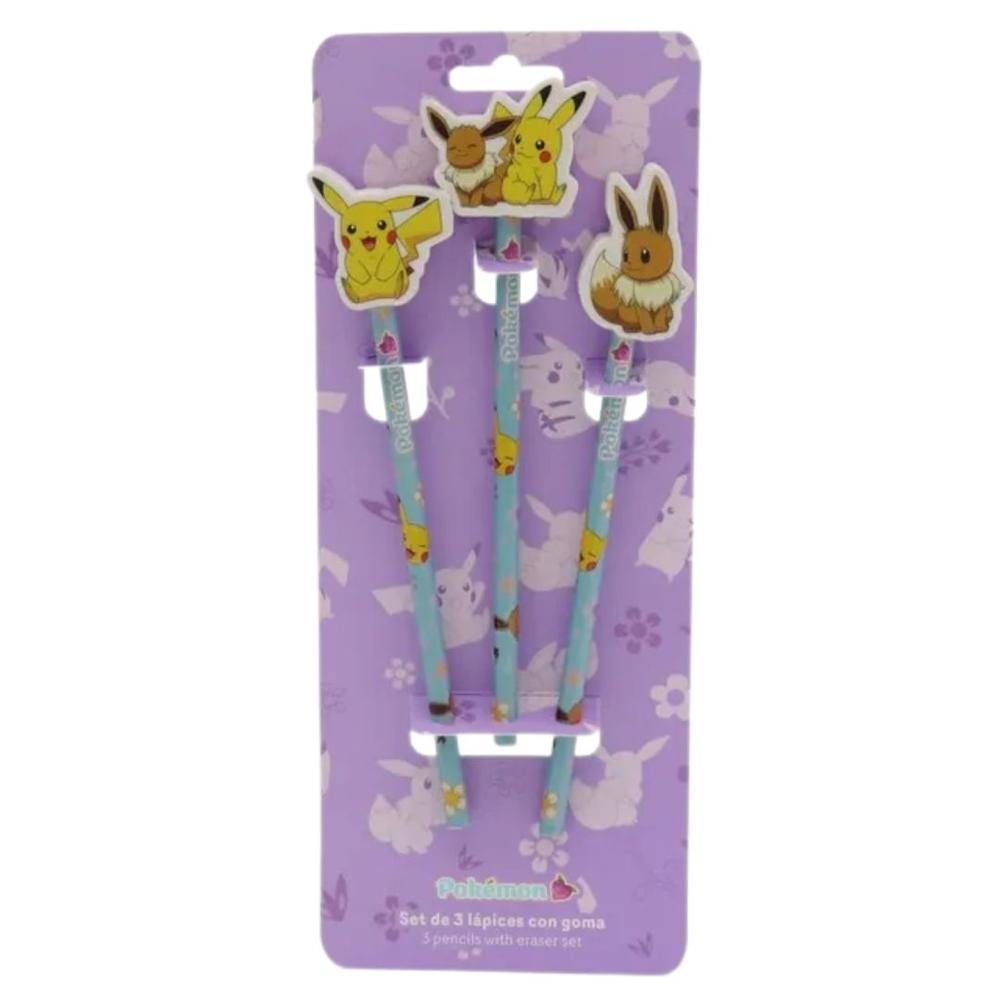 Set Escolar de Lapices Pokemon x3
