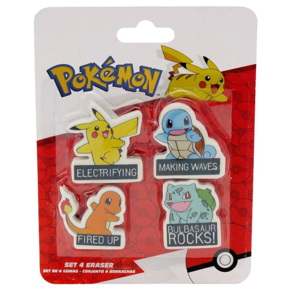 Set Escolar de borradores X4 Pokemon