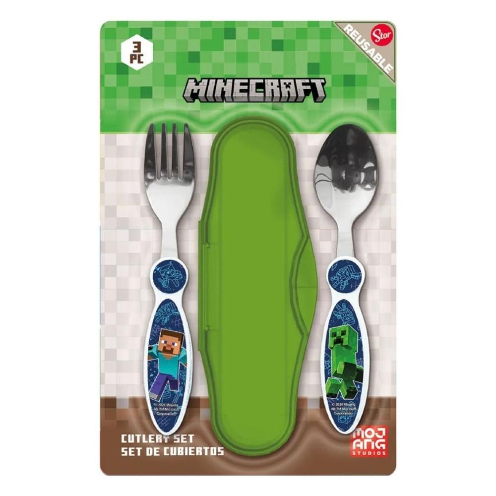 Set de Cubiertos Escolar Minecraft