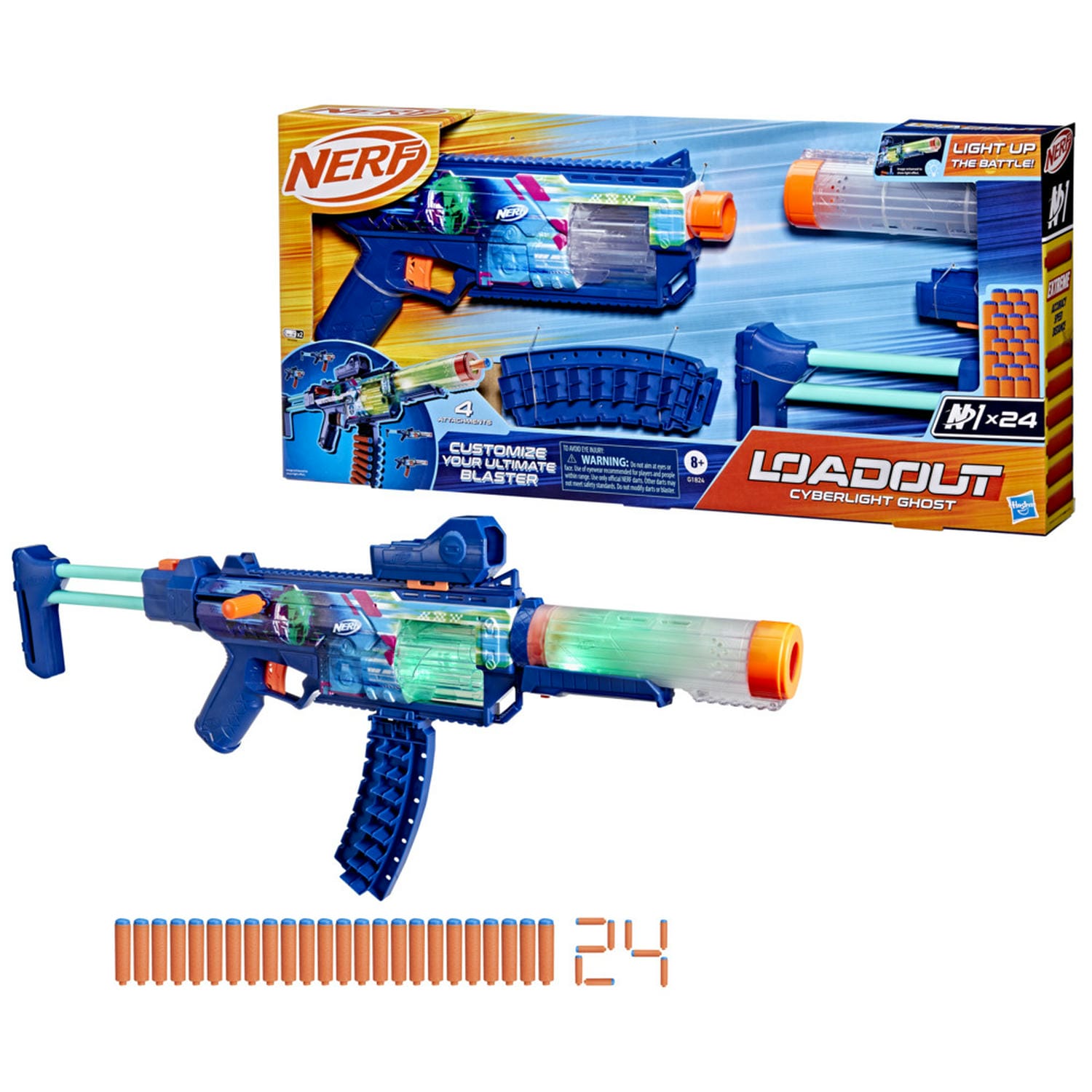 Lanzador Nerf Loadout Cyberlight Ghost