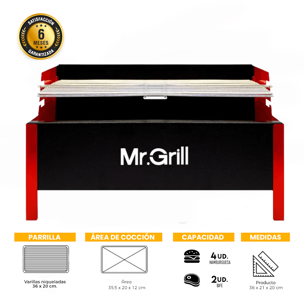 Parrilla Portatil Grill Niveles Chica Negro