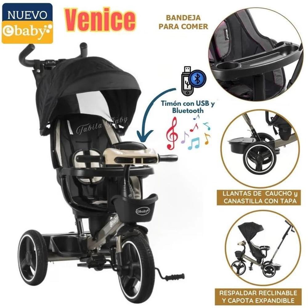 Triciclo para Niños USB Venice negro