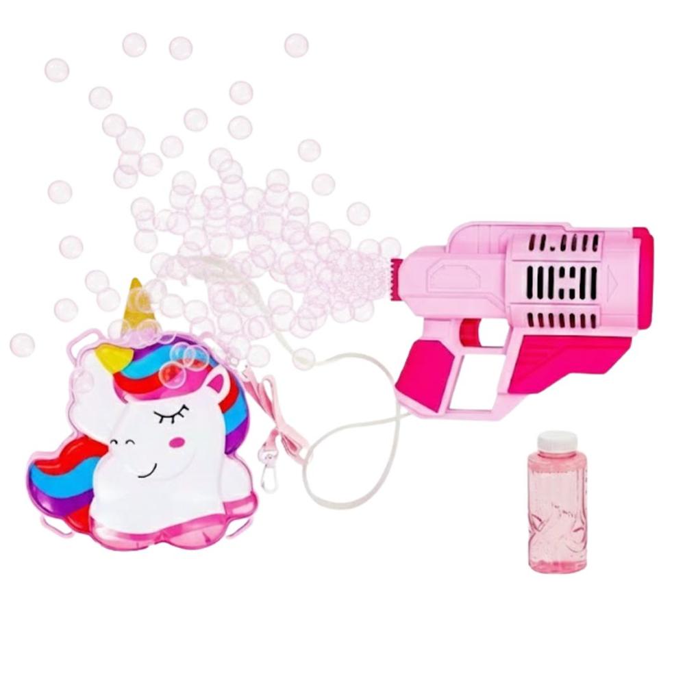 LANZADOR DE BURBUJAS UNICORNIO MAGIA EN CADA DISPARO PARA NIÑAS JS