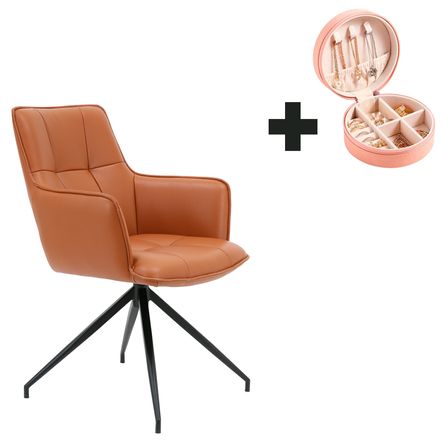 Butaca Cuero Giratoria 360 grados Buckingham Berner Marrón Claro Butaca Cuero Giratoria 360 grados Buckingham Berner Marrón Claro