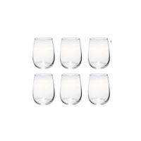 Set x 6 Vasos de Vidrio Ovalados de 400 ml