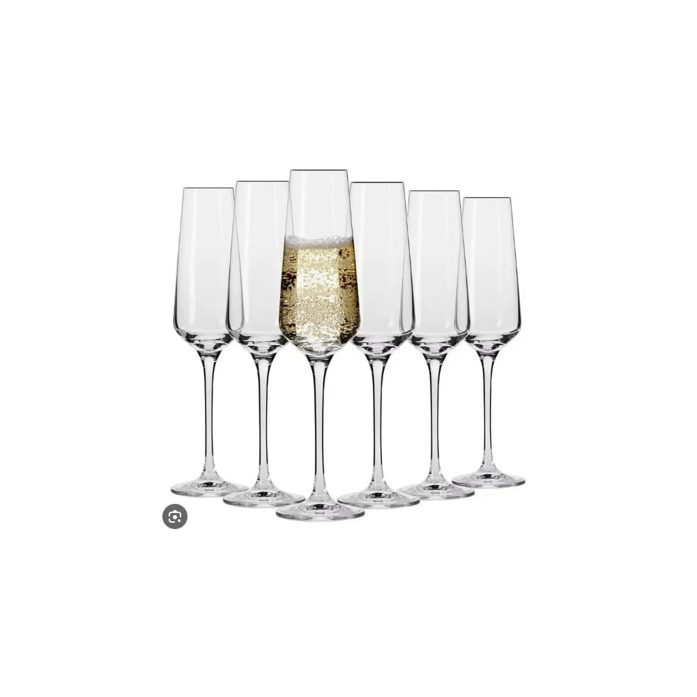 Set x 6 Copas Flauta de Champaña Modernas 180 ml.