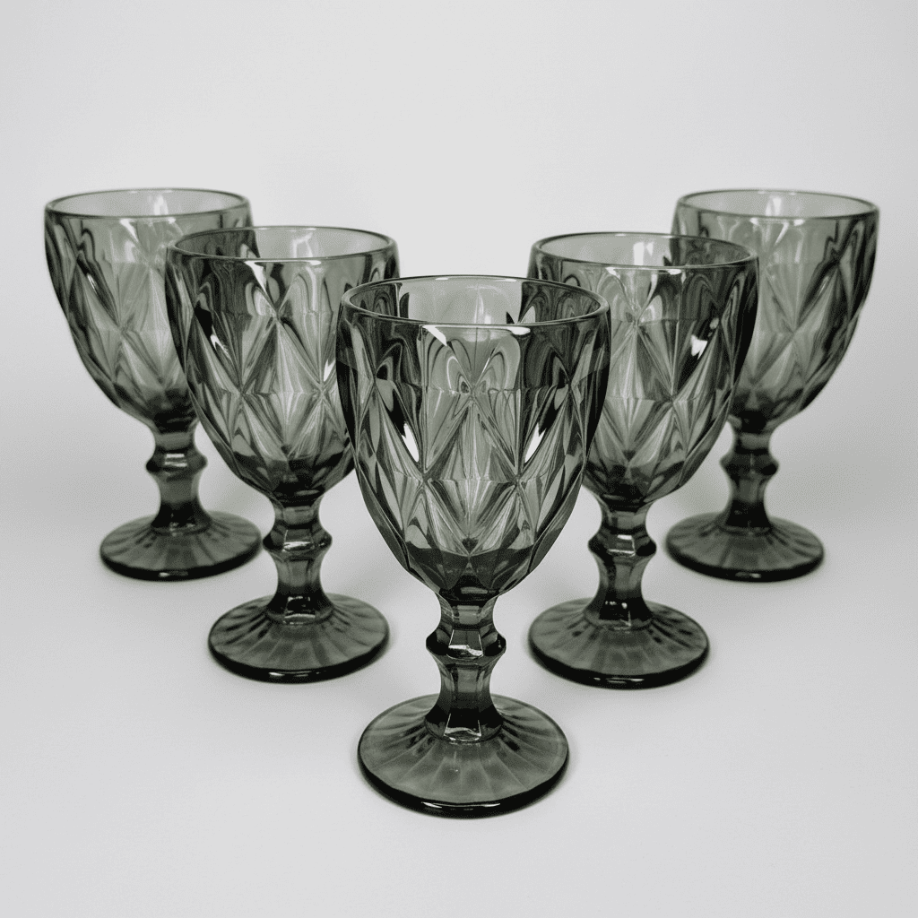 Copas de vino o agua vintage Gris