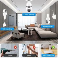 Foco Cámara Vigilancia E27 5G Visión Nocturna Monitoreo con APP Navidad Genieka