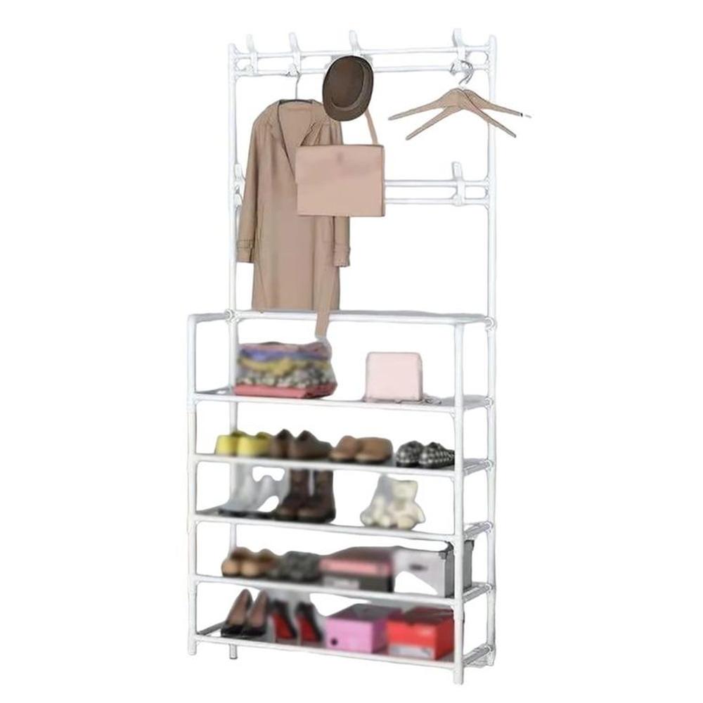 Estante Rack 5 Niveles Blanco Ropa Sombreros Zapatos Hogar Genieka