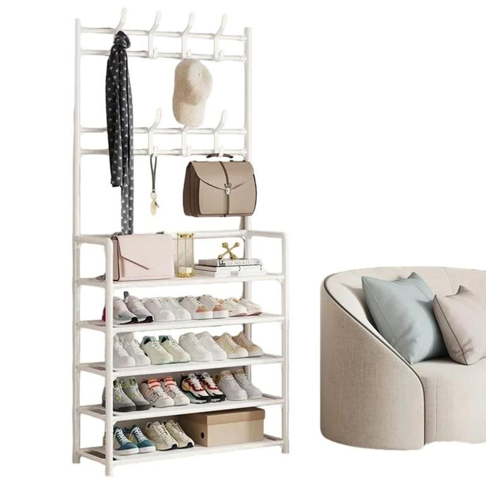 Rack Estante 5 Niveles Blanco Ropa Sombreros Zapatos Navidad Genieka