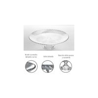 Portatorta o Frutero de Vidrio Labrado con Pedestal 31 cm
