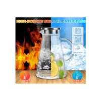 Jarra de Vidrio Triangular con Tapa de Acero 1.8 L