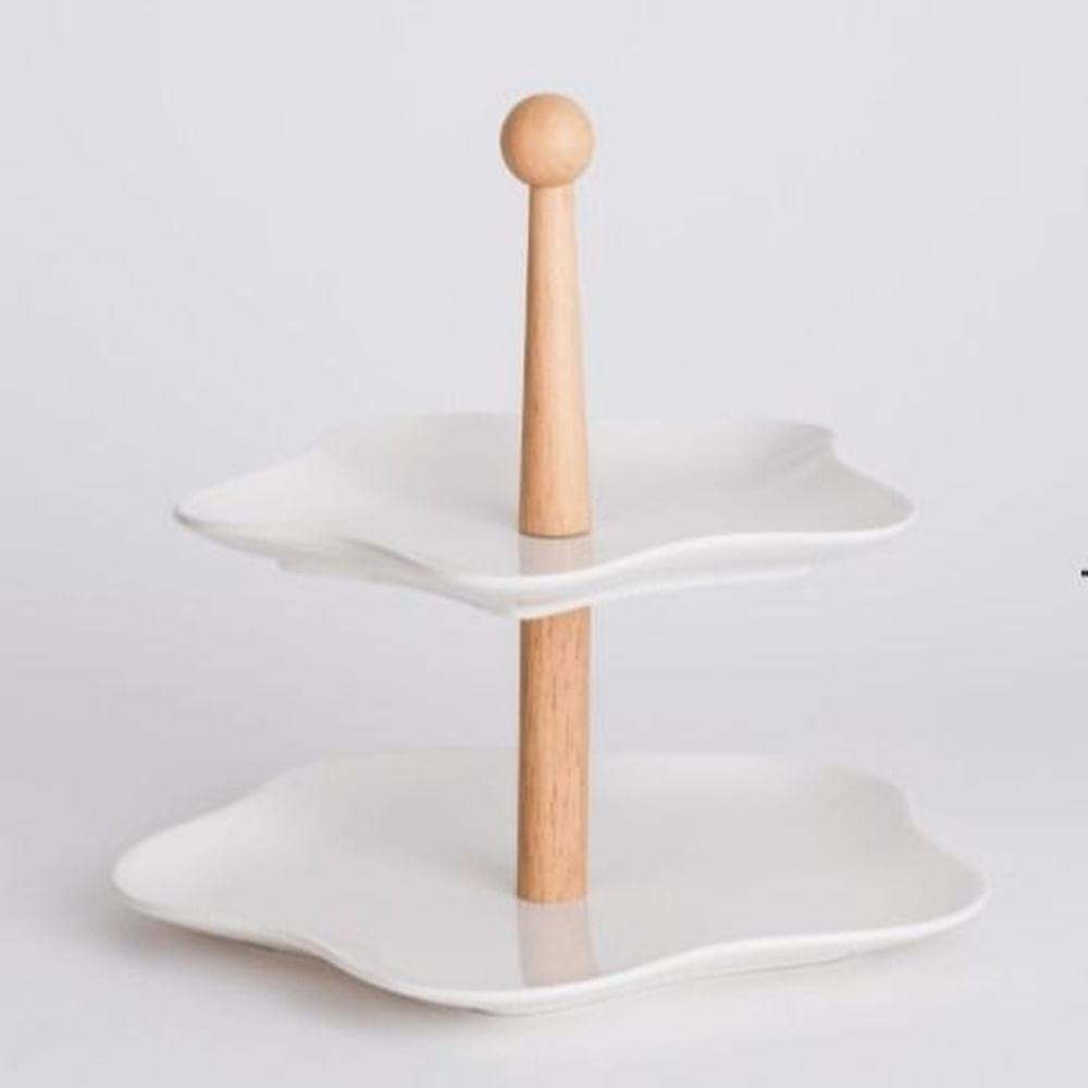 Bandeja para Bocaditos de dos Niveles en Flor