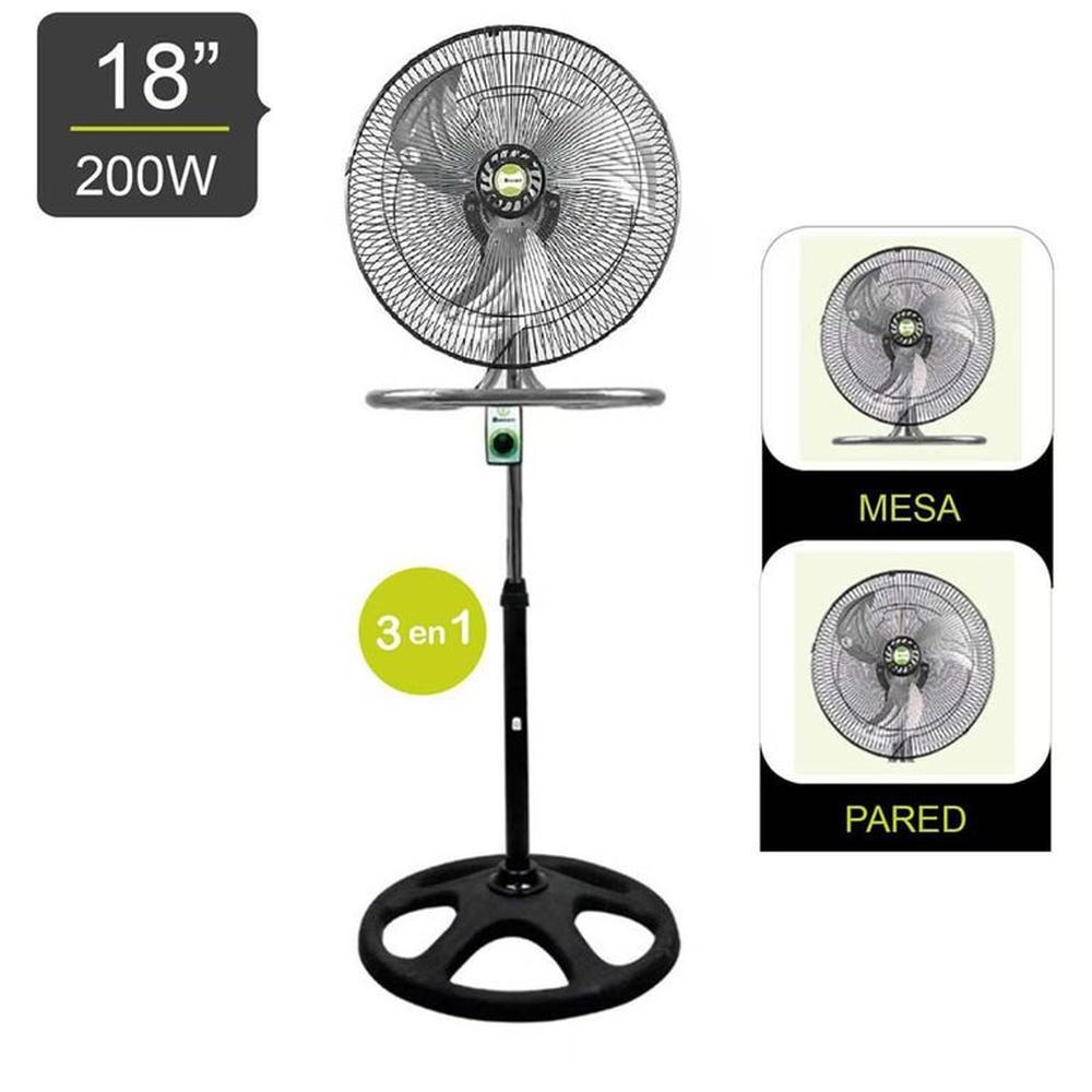 Ventilador Pedestal De 18 Pulgadas 200 W BK-8218VI Negro
