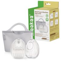Sacaleche manos libres shell pack x 2 unid 75ml y bolsa para esterilización multiuso