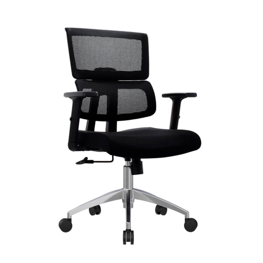 Silla Ergonómica Flip Gerente Syncro 3D Aluminio Negro Ofideas