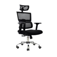 Silla Ergonómica Flip Presidente Cromado 1D  Negro Ofideas