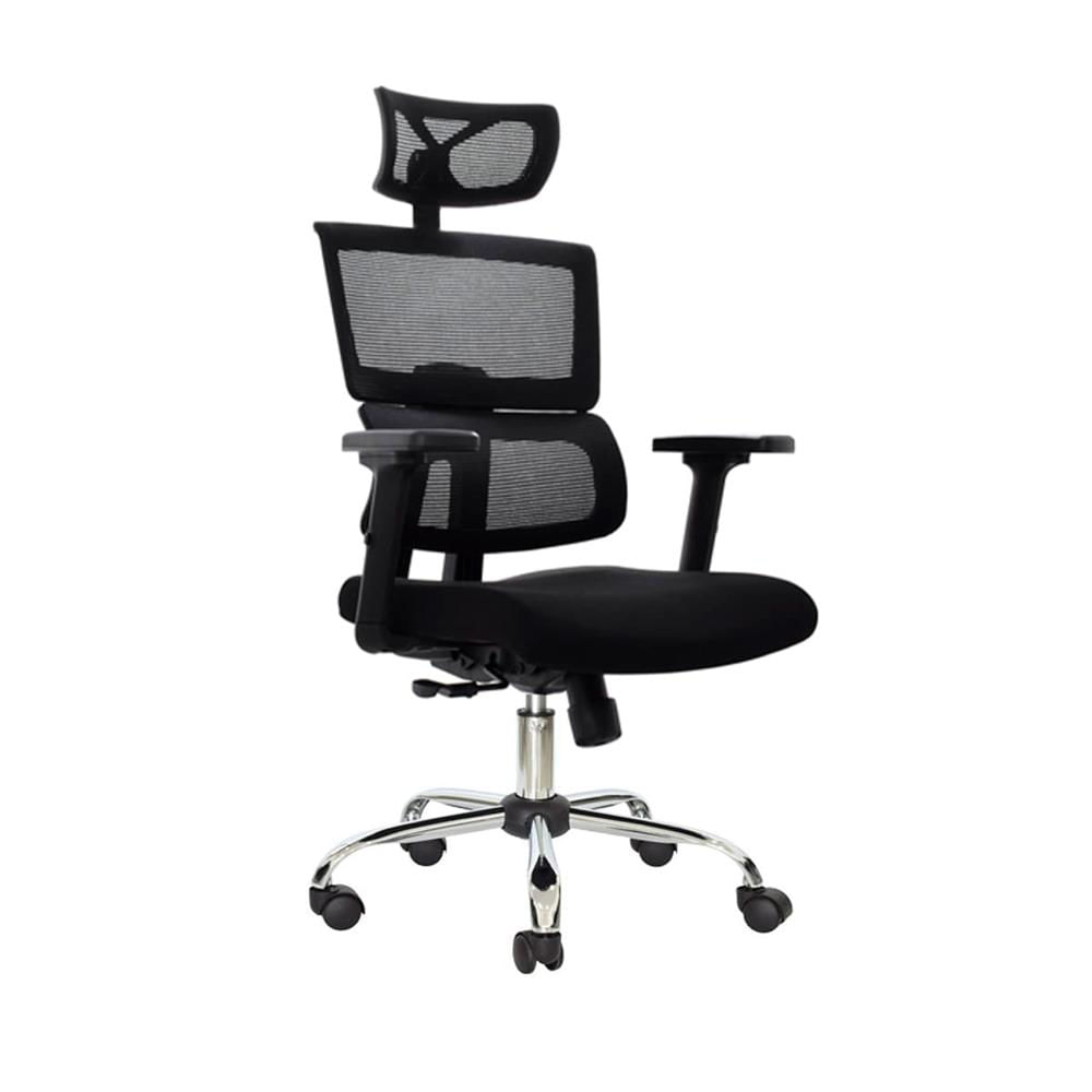 Silla Ergonómica Flip Presidente 3D Cromado Negro Ofideas