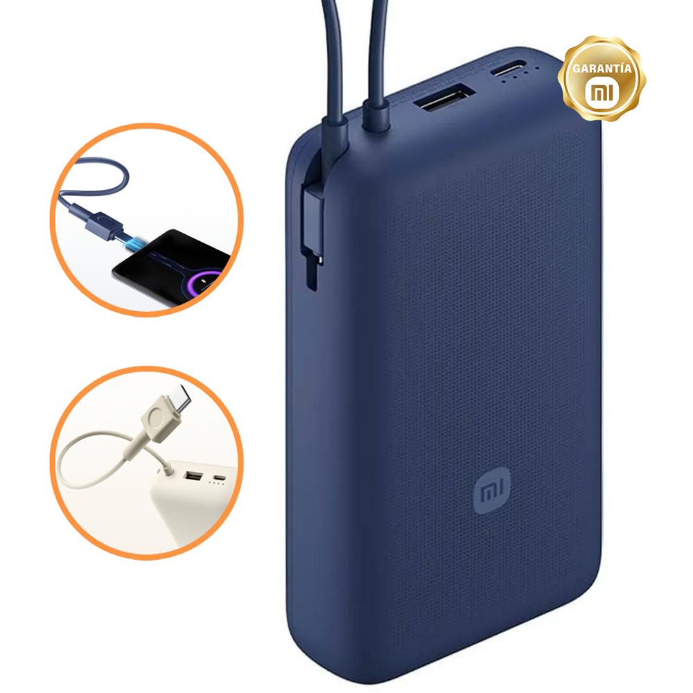 Power Bank Xiaomi 20000 mAh 33W azul con cable integrado