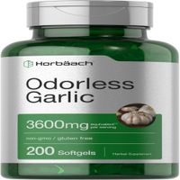 Horbaach Cápsulas blandas de ajo sin olor 3600mg