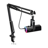 Microfono Gamer Fifine AM8T Con Soporte Brazo Incluido Negro
