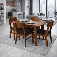 Juego de Comedor Olivia 4 sillas Negro